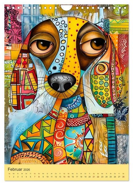 Produktbild: Pop-Art Hunde - Moderne, verr&uuml;ckte Hundeportr&auml;ts (Wandkalender 2026 DIN A4 hoch), CALVENDO Monatskalender