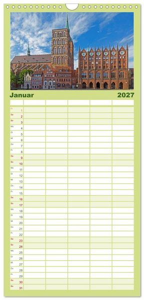 Produktbild: Familienplaner 2027 - Hansest&auml;dte in Norddeutschland mit 5 Spalten (Wandkalender, 21 x 45 cm) CALVENDO