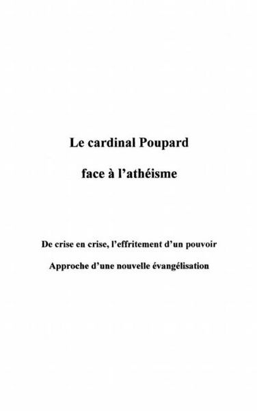 Produktbild: Cardinal poupard face a l'atheisme