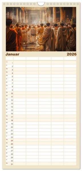 Produktbild: Familienplaner 2026 - Im Schatten des Kolosseums mit 5 Spalten (Wandkalender, 21 x 45 cm) CALVENDO