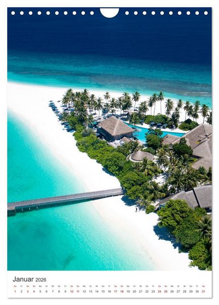 Produktbild: Malediven - Das wundersch&ouml;ne Urlaubsparadies. (Wandkalender 2026 DIN A4 hoch), CALVENDO Monatskalender