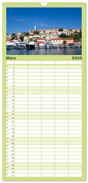 Produktbild: Familienplaner 2026 - Istrien, der Flair des S&uuml;dens mit 5 Spalten (Wandkalender, 21 x 45 cm) CALVENDO