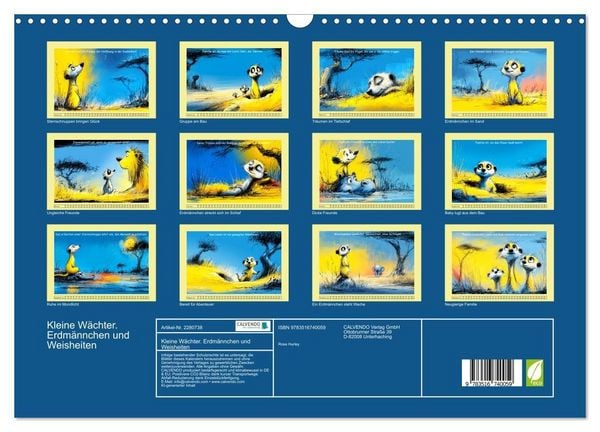 Produktbild: Kleine W&auml;chter. Erdm&auml;nnchen und Weisheiten (Wandkalender 2026 DIN A3 quer), CALVENDO Monatskalender