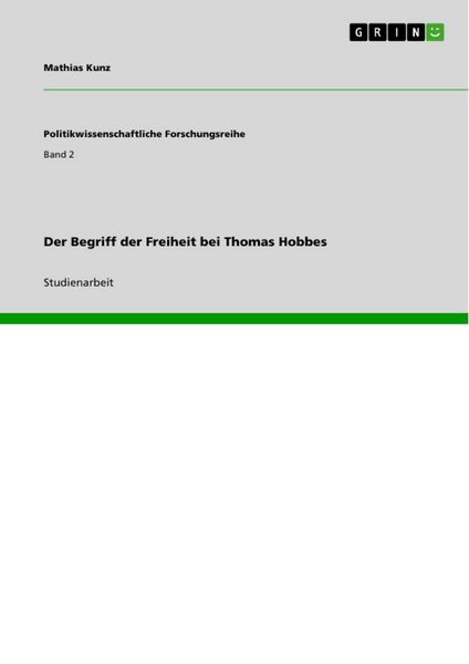 Produktbild: Der Begriff der Freiheit bei Thomas Hobbes