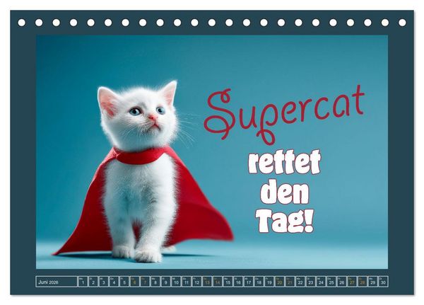Produktbild: Katzenhumor - Ein Jahr voller Flauschalarm (Tischkalender 2026 DIN A5 quer), CALVENDO Monatskalender