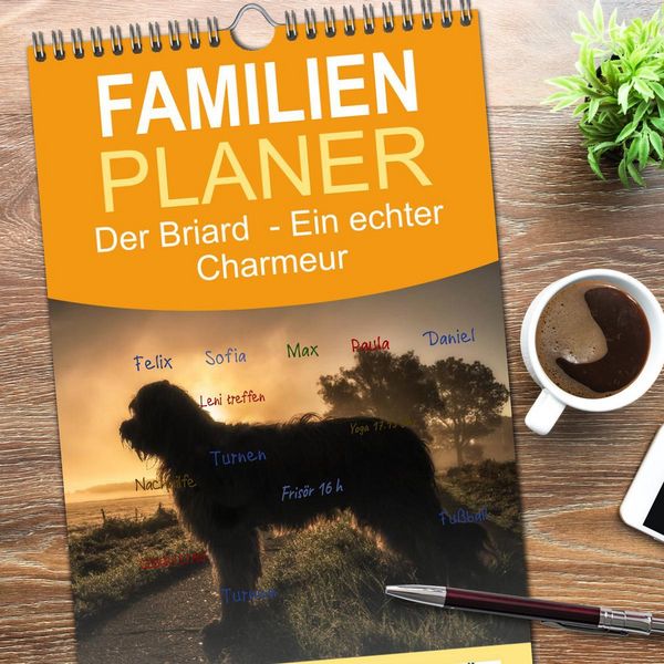 Produktbild: Familienplaner 2026 - Der Briard - Ein echter Charmeur mit 5 Spalten (Wandkalender, 21 x 45 cm) CALVENDO