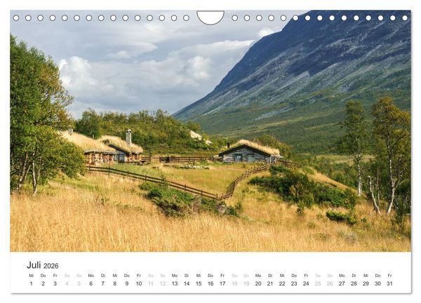 Produktbild: Norwegen Kalender - Wilde H&uuml;tten in den Bergen (Wandkalender 2026 DIN A4 quer), CALVENDO Monatskalender