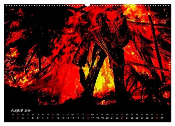 Produktbild: Perchten und Krampusse im Voralpenland (hochwertiger Premium Wandkalender 2026 DIN A2 quer), Kunstdruck in Hochglanz
