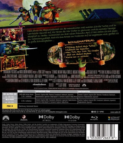 Produktbild: Teenage Mutant Ninja Turtles: Mutant Mayhem (4K Ultra HD) (+ Blu-ray)