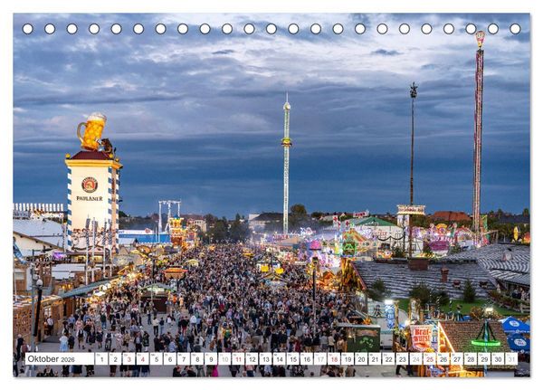 Produktbild: Abend in M&uuml;nchen (Tischkalender 2026 DIN A5 quer), CALVENDO Monatskalender