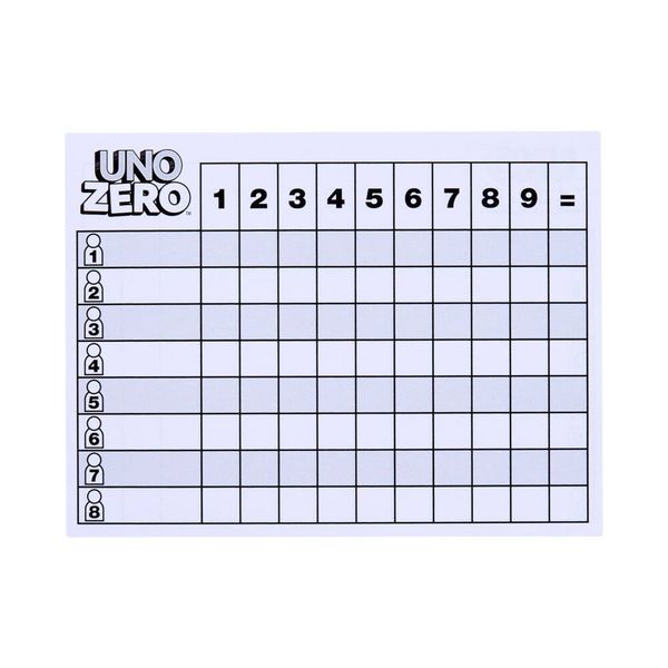 Produktbild: UNO Zero Kartenspiel für Kinder, Erwachsene und Familienabende, Partys und Reisen, enthält Kartenspiel und Punktekarte