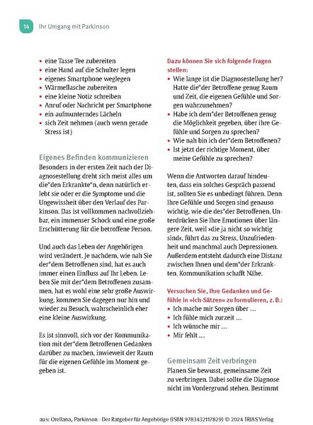 Produktbild: Parkinson. Der Ratgeber f&uuml;r Angeh&ouml;rige