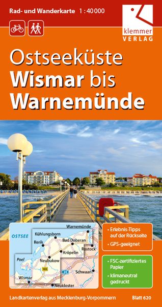 Produktbild: Rad- und Wanderkarte Ostseek&uuml;ste Wismar bis Warnem&uuml;nde