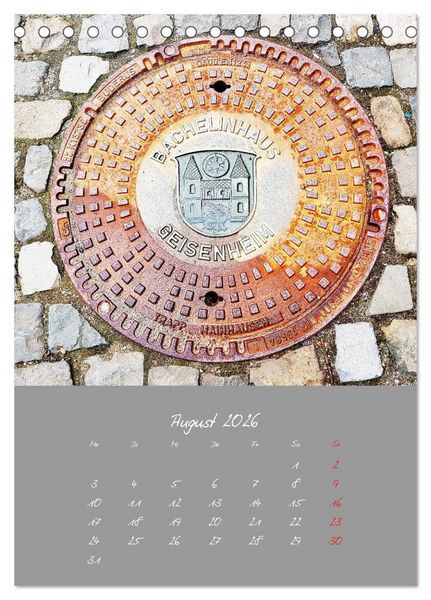 Produktbild: Faszination Kanaldeckel (Tischkalender 2026 DIN A5 hoch), CALVENDO Monatskalender