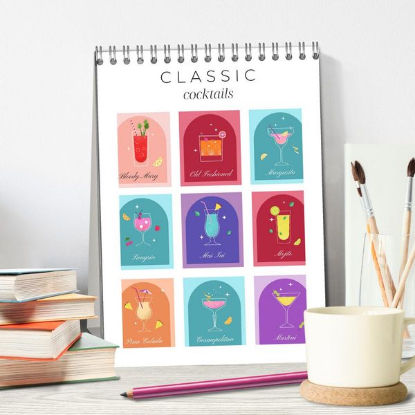 Produktbild: Classic Cocktails (Desk Calendar 2026 DIN A5 portrait), CALVENDO 12 Month DeskCalendar