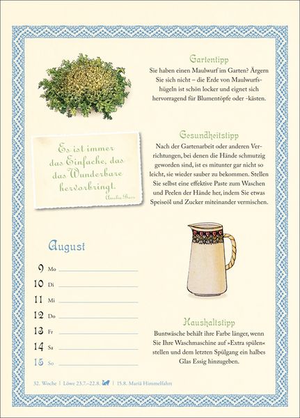 Produktbild: Was Gro&szlig;mutter noch wusste Wochenkalender 2027 - mit Tipps f&uuml;r Haushalt, Gesundheit und Garten