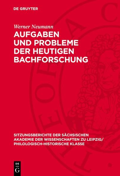 Produktbild: Aufgaben und Probleme der heutigen Bachforschung
