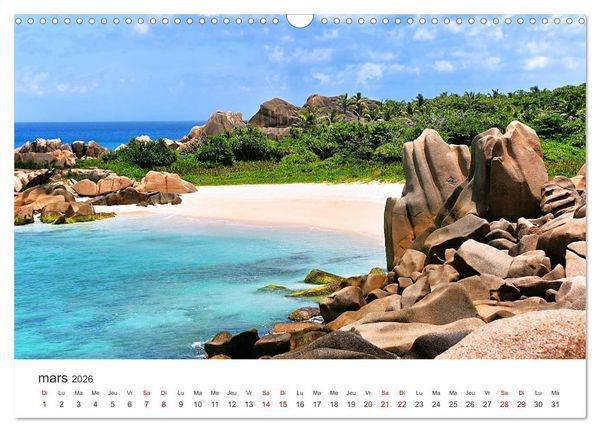 Produktbild: Plages de r&ecirc;ve Seychelles (Calendrier mural 2026 DIN A3 vertical), CALVENDO calendrier mensuel