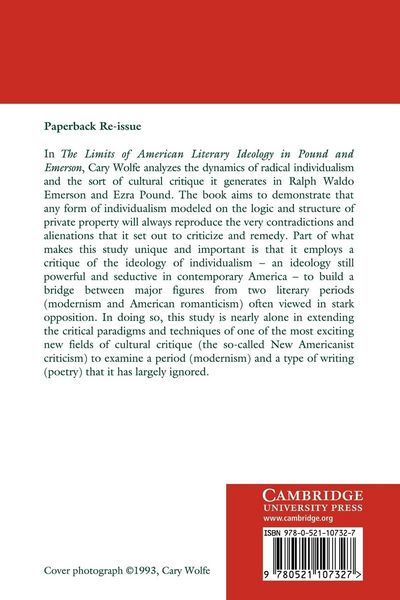 Produktbild: The Limits of American Literary Ideology in Pound and Emerson