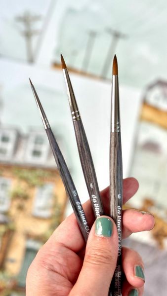 Produktbild: da Vinci Aquarellpinsel 3er Set: Secret Places Watercolor, Frau Bommel