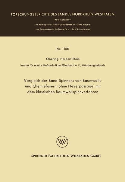 Produktbild: Vergleich des Band-Spinnens von Baumwolle und Chemiefasern (ohne Fleyerpassage) mit dem klassischen Baumwollspinnverfahren