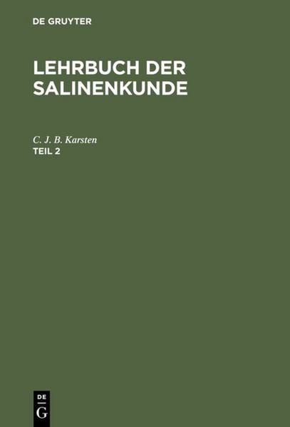 Produktbild: Lehrbuch der Salinenkunde. Teil 2
