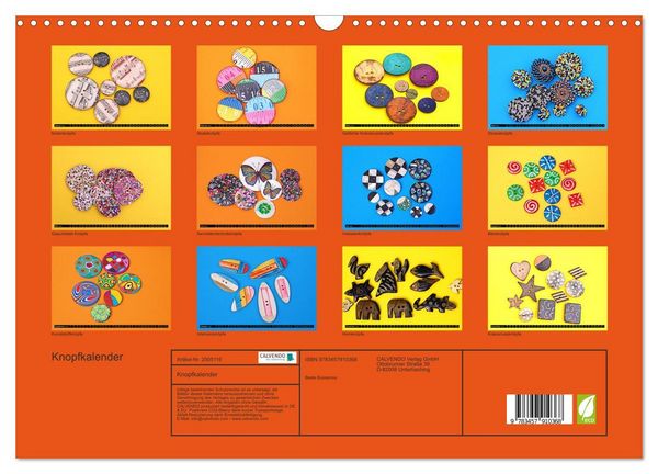 Produktbild: Knopfkalender (Wandkalender 2026 DIN A3 quer), CALVENDO Monatskalender