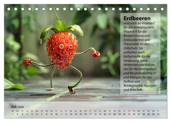 Produktbild: Tanzende Fr&uuml;chtchen (Tischkalender 2026 DIN A5 quer), CALVENDO Monatskalender