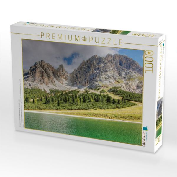 Produktbild: CALVENDO Puzzle Almteich bei Cortina d Ampezzo mit Monte Cristallo | 1000 Teile Lege-Gr&ouml;&szlig;e 64x48cm Foto-Puzzle f&uuml;r gl&uuml;ckliche Stunden