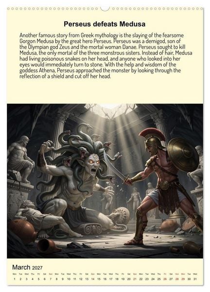 Produktbild: Legends of the Greek Mythology (Wall Calendar 2027 DIN A2 portrait), CALVENDO 12 Month Wall Calendar