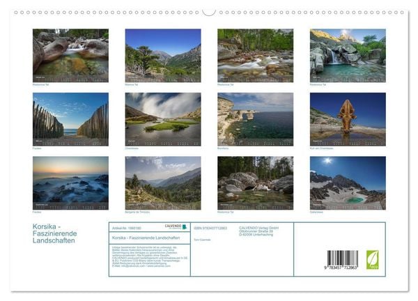 Produktbild: Korsika - Faszinierende Landschaften (hochwertiger Premium Wandkalender 2026 DIN A2 quer), Kunstdruck in Hochglanz