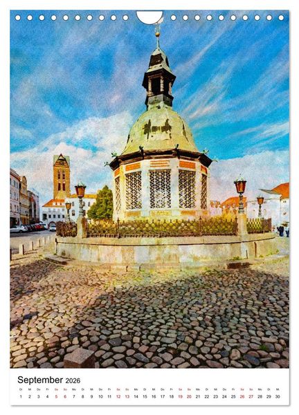 Produktbild: Hansestadt Wismar - Aquarellansichten der Perle des Nordens (Wandkalender 2026 DIN A4 hoch), CALVENDO Monatskalender