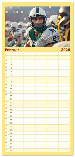 Produktbild: Familienplaner 2026 - American Football - im Team zum Sieg mit 5 Spalten (Wandkalender, 21 x 45 cm) CALVENDO
