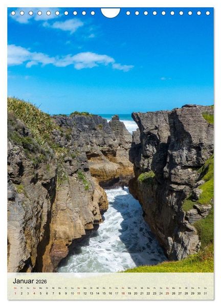 Produktbild: Neuseeland und die Cook Islands - Inseltr&auml;ume und Bergwelten (Wandkalender 2026 DIN A4 hoch), CALVENDO Monatskalender