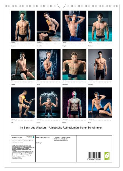 Produktbild: Im Bann des Wassers - Athletische &Auml;sthetik m&auml;nnlicher Schwimmer (Wandkalender 2027 DIN A3 hoch), CALVENDO Monatskalender