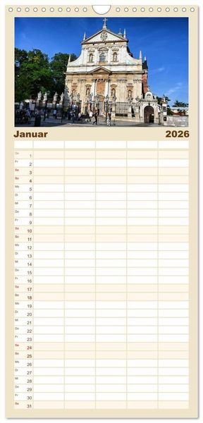 Produktbild: Familienplaner 2026 - Besucht doch mal Krakau mit 5 Spalten (Wandkalender, 21 x 45 cm) CALVENDO