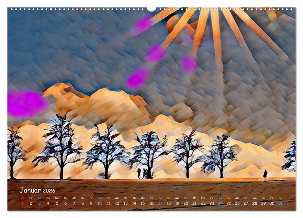 Produktbild: Surreales Farbspiel (hochwertiger Premium Wandkalender 2026 DIN A2 quer), Kunstdruck in Hochglanz