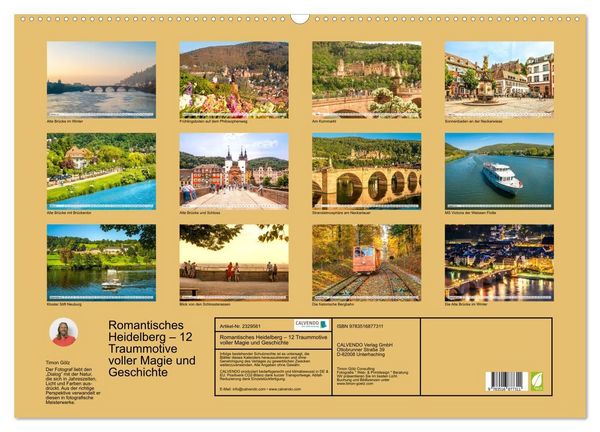 Produktbild: Romantisches Heidelberg &ndash; 12 Traummotive voller Magie und Geschichte (Wandkalender 2027 DIN A2 quer), CALVENDO Monatskalender