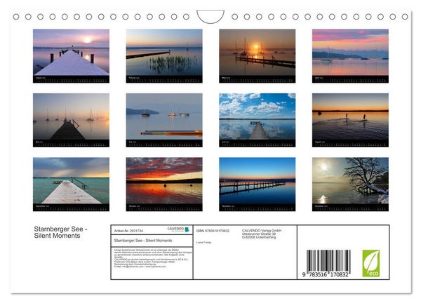 Produktbild: Starnberger See - Silent Moments (Wandkalender 2026 DIN A4 quer), CALVENDO Monatskalender