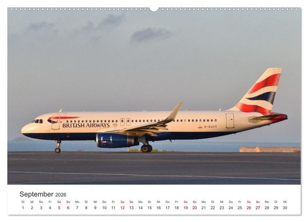 Produktbild: Flugzeugimpressionen auf dem Flughafen (hochwertiger Premium Wandkalender 2026 DIN A2 quer), Kunstdruck in Hochglanz