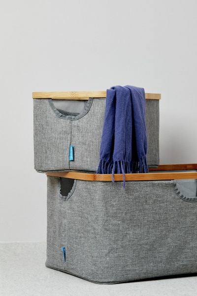 Produktbild: W&auml;schekorb Mod. Bahari aus Bambus, W&auml;schekorb, faltbar, 50 l