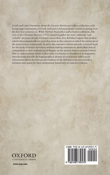 Produktbild: Greek & Lat Narrat Ancient Martyr Oect C