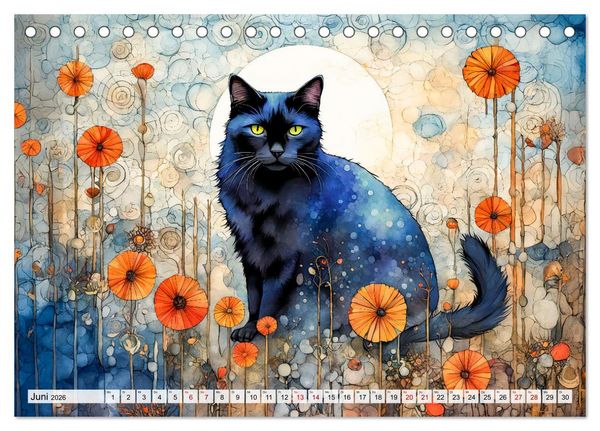 Produktbild: Katzenzauber - Katzenkalender mit stimmungsvollen Bildern (Tischkalender 2026 DIN A5 quer), CALVENDO Monatskalender