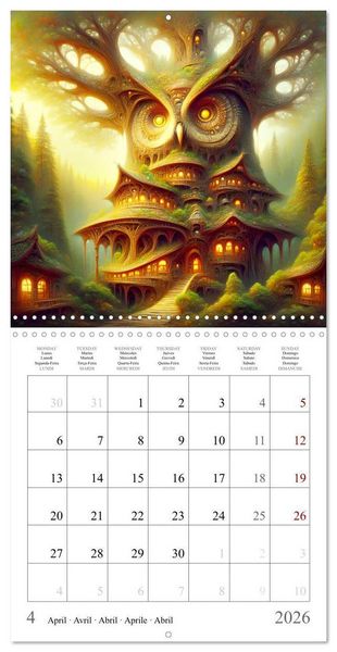 Produktbild: Habitat des chouettes (Calendrier mural carr&eacute; 2026 30x30 cm) Calendrier double avec une page pour vos prises de notes