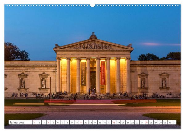 Produktbild: Abend in M&uuml;nchen (hochwertiger Premium Wandkalender 2026 DIN A2 quer), Kunstdruck in Hochglanz