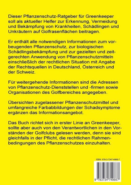 Produktbild: Golfplatzpflege - Pflanzenschutz-Ratgeber f&uuml;r Greenkeeper