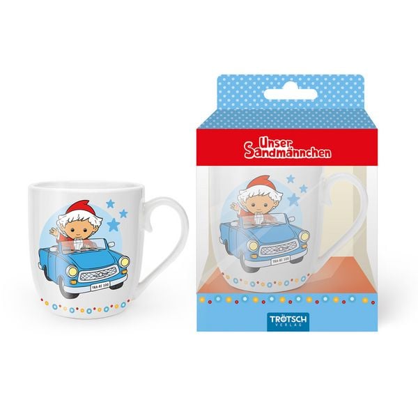 Produktbild: TR&Ouml;TSCH - Unser Sandm&auml;nnchen Kindertasse Geschenktasse aus Porzellan Sandm&auml;nnchen im Auto