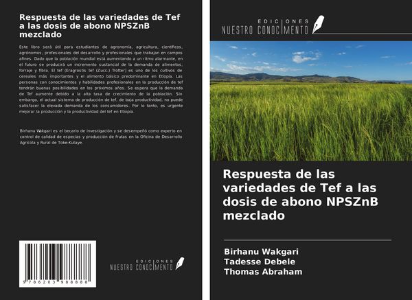 Produktbild: Respuesta de las variedades de Tef a las dosis de abono NPSZnB mezclado