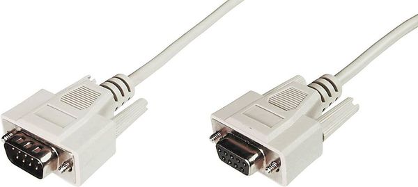 Digitus Seriell Verlängerungskabel [1x D-SUB-Stecker 9pol. - 1x D-SUB-Buchse 9pol.] 3.00 m Beige