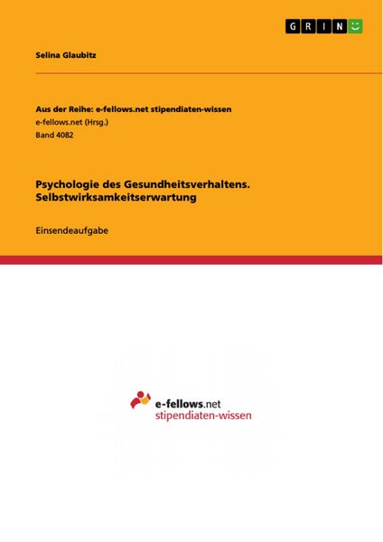 Produktbild: Psychologie des Gesundheitsverhaltens. Selbstwirksamkeitserwartung